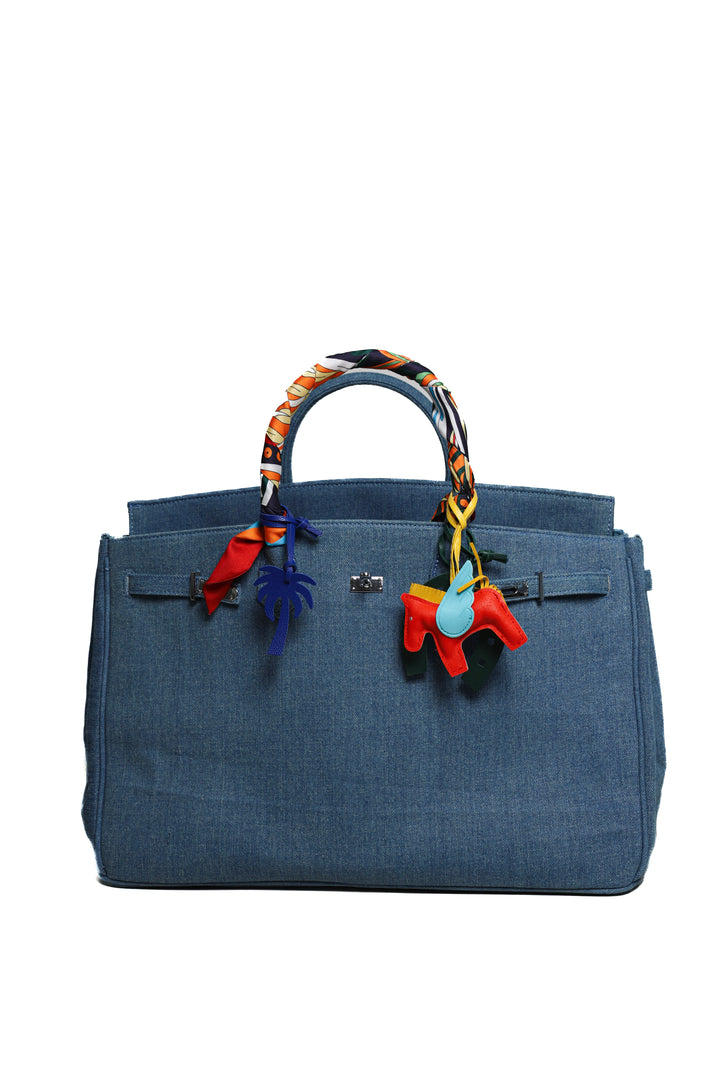 Sundaze Denim Tote Blue Large