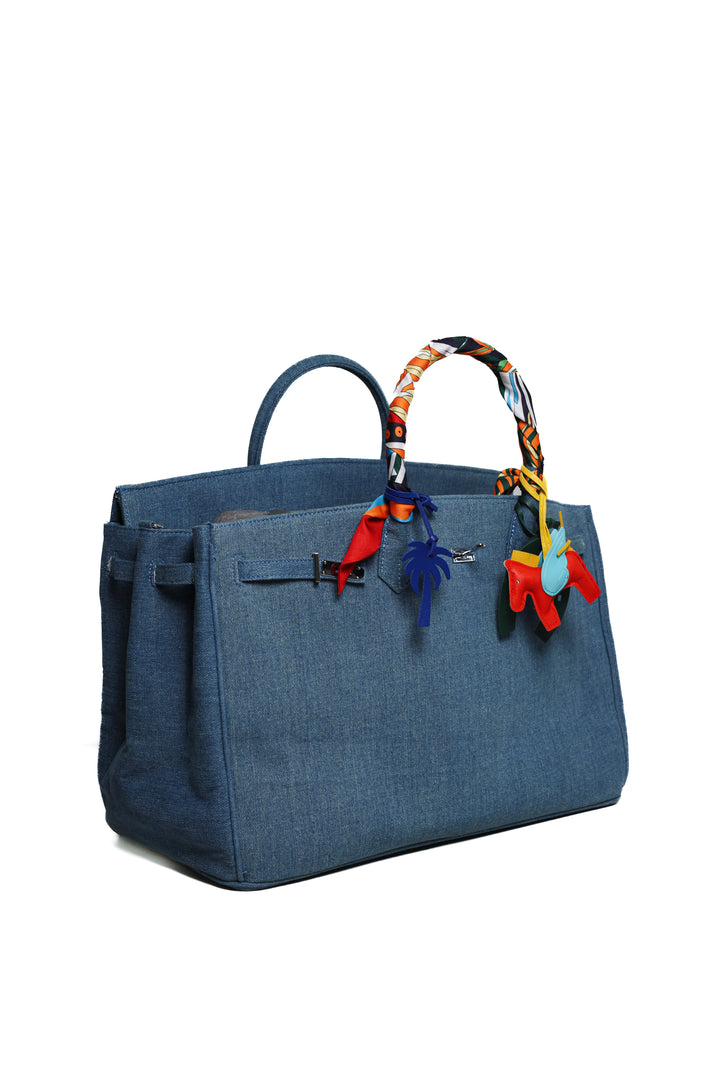 Sundaze Denim Tote Blue Large