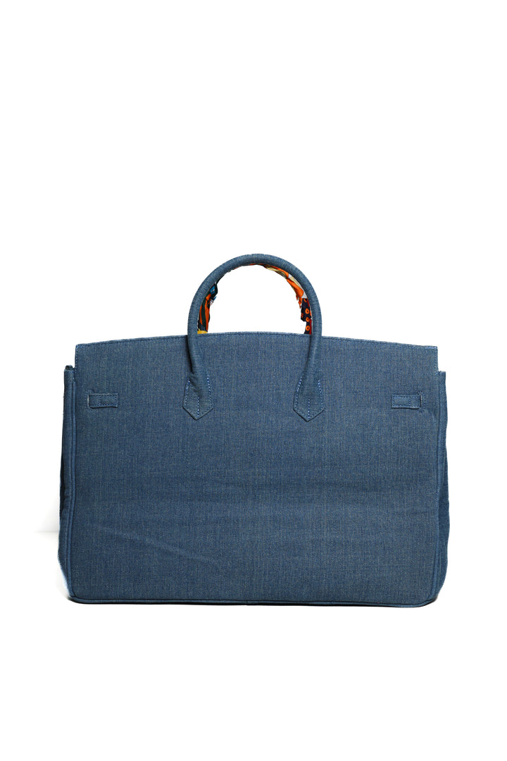 Sundaze Denim Tote Blue Large
