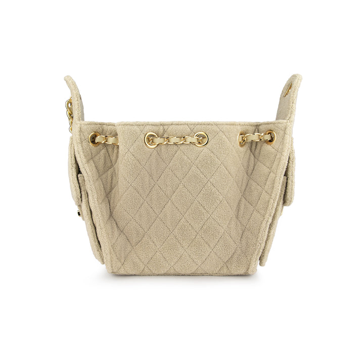 Cruz terry bucket tote in golden sand mini