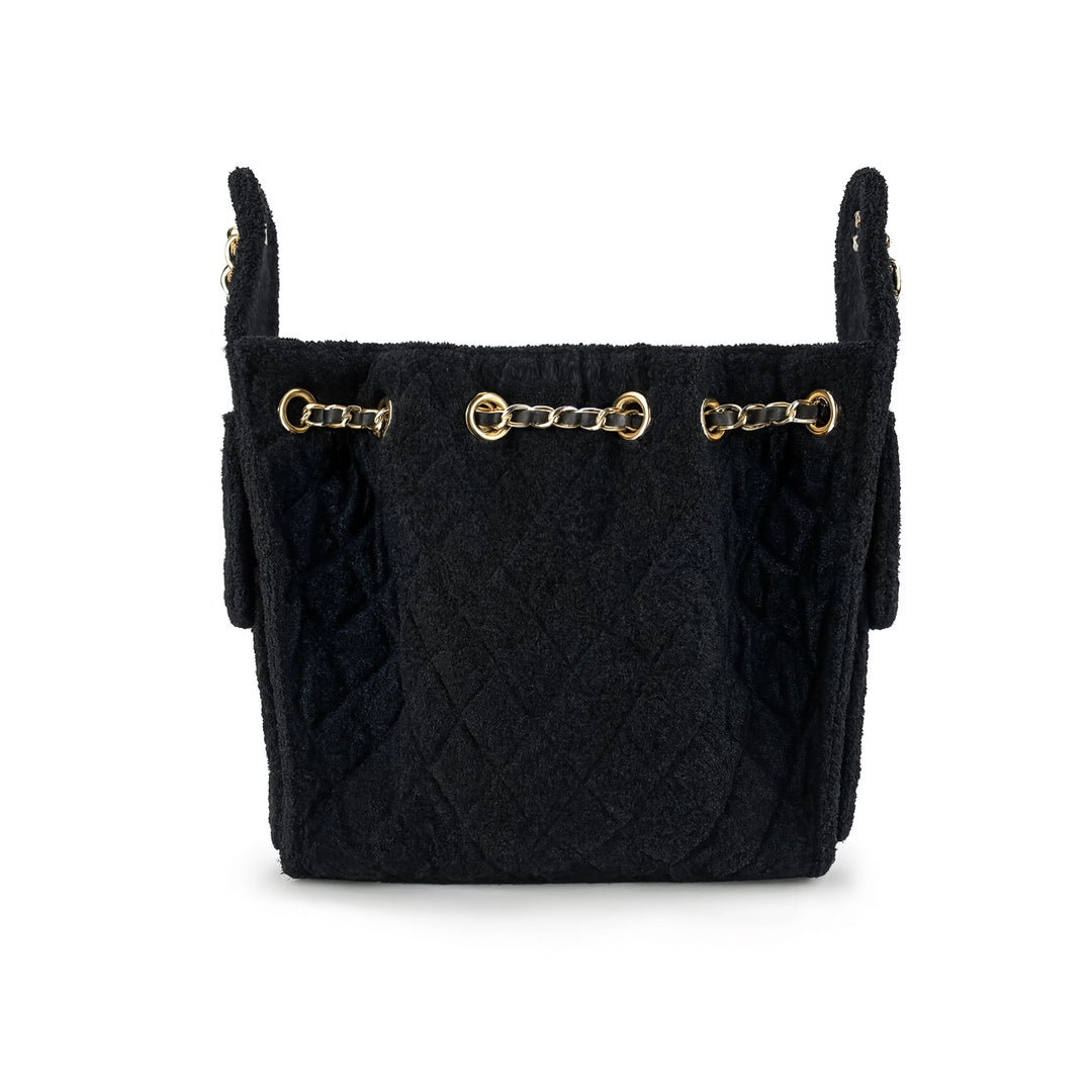 Cruz terry bucket tote in Jet Black small