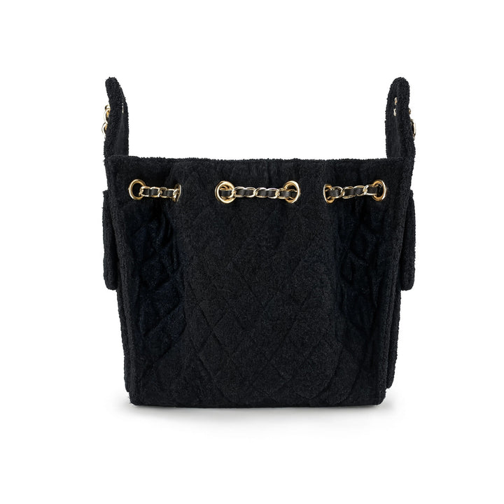 Cruz terry bucket tote in Jet Black small