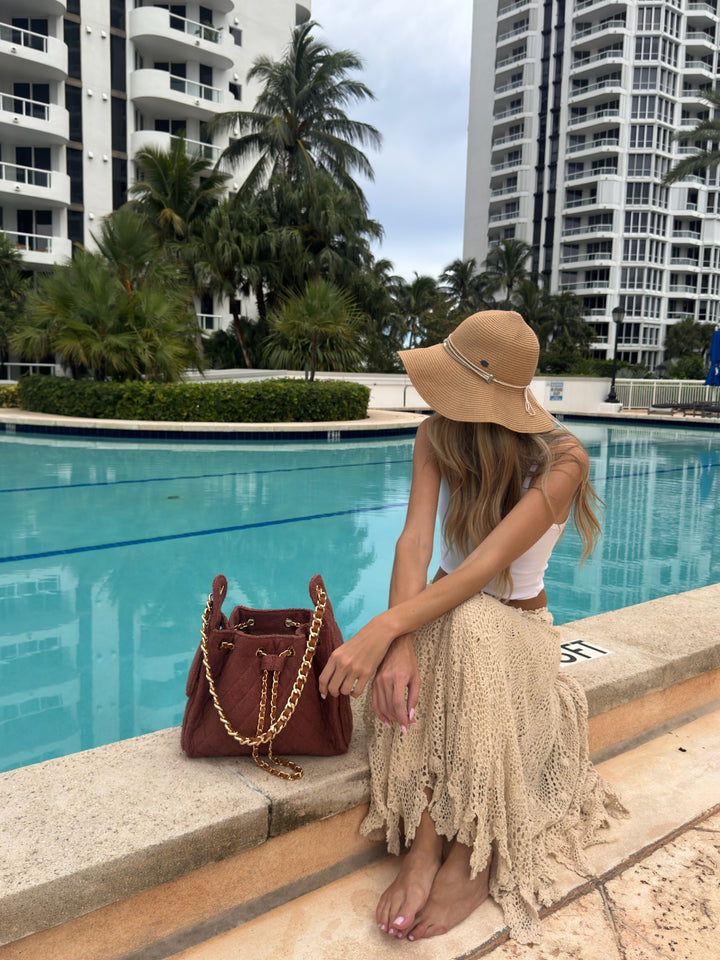 Cruz terry bucket tote in Jet Black small