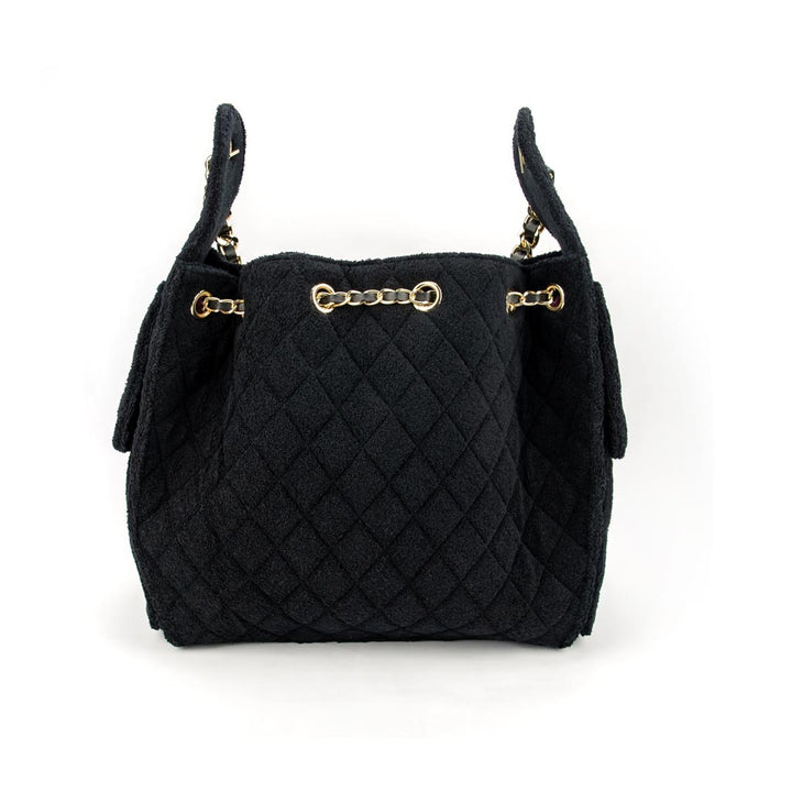 Sundaze Cruz terry bucket tote in jet black large