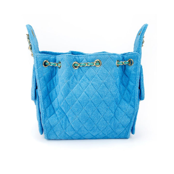 Cruz terry bucket tote in powder blue small