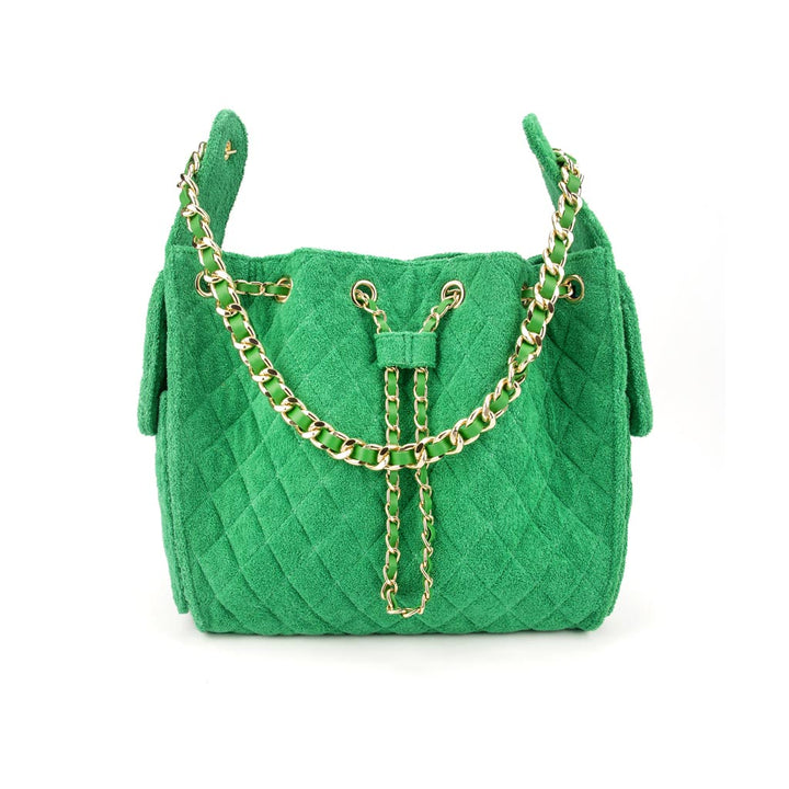 Sundaze Cruz terry bucket tote in island green large