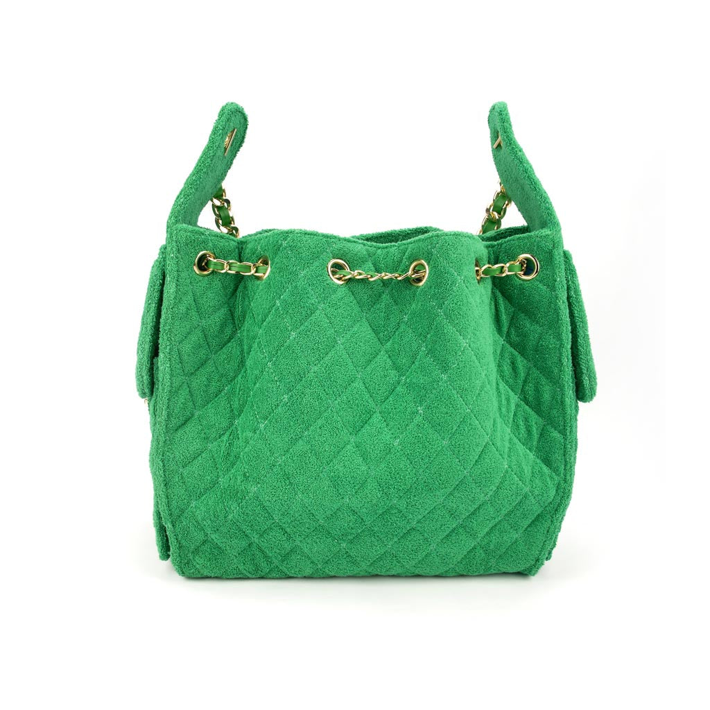 Sundaze Cruz terry bucket tote in island green large