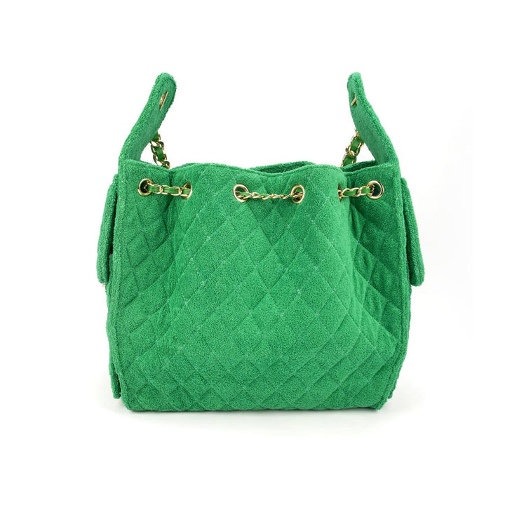 Sundaze Cruz terry bucket tote in island green large