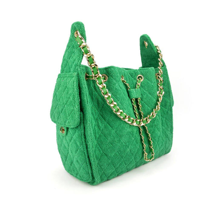 Sundaze Cruz terry bucket tote in island green large