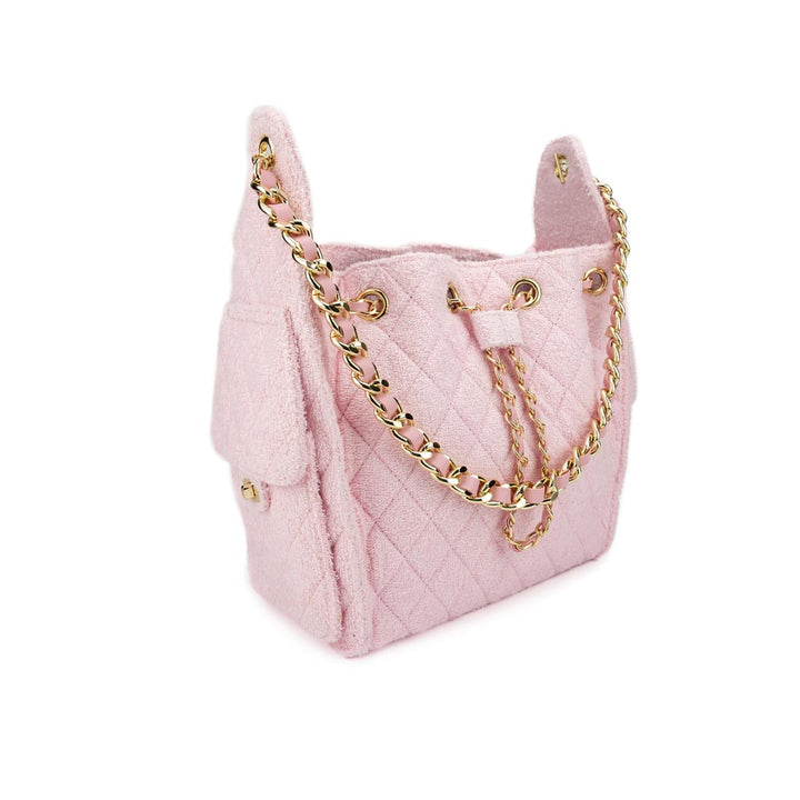 Cruz terry bucket tote in rose petal small