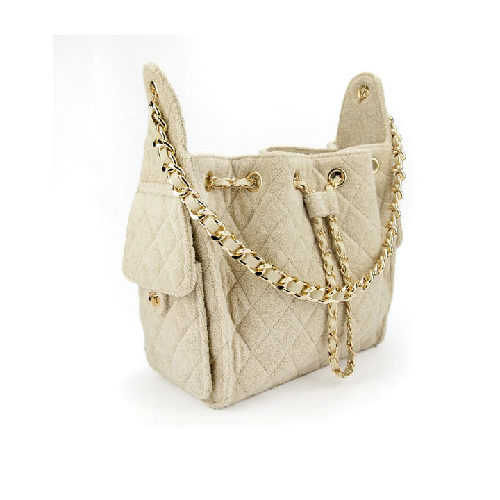 Cruz terry bucket tote in golden sand small