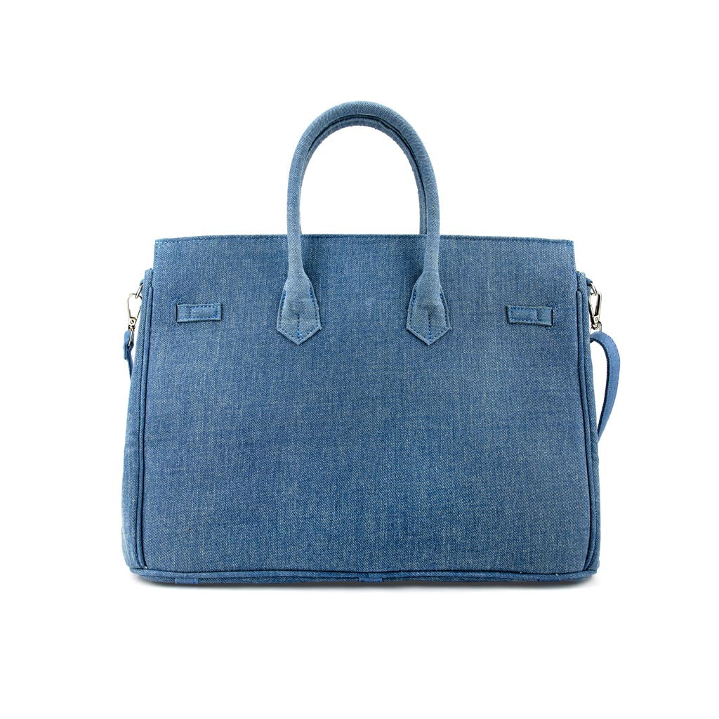 Sundaze Denim Tote Blue Medium