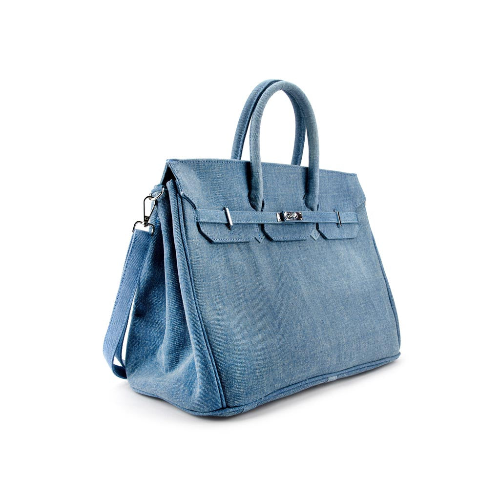 Sundaze Denim Tote Blue Medium