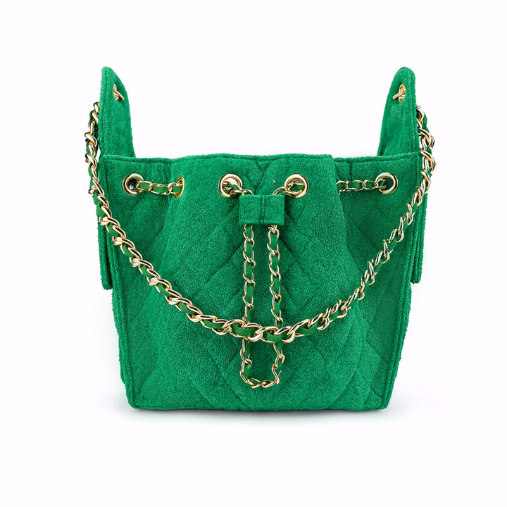 Cruz terry bucket tote in Island Green small