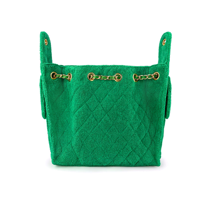 Cruz terry bucket tote in Island Green small