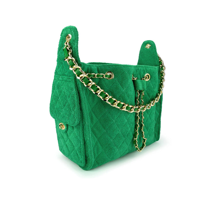 Cruz terry bucket tote in Island Green small
