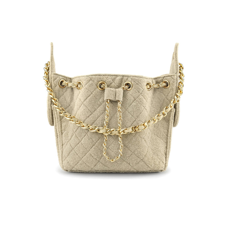 Cruz terry bucket tote in golden sand mini