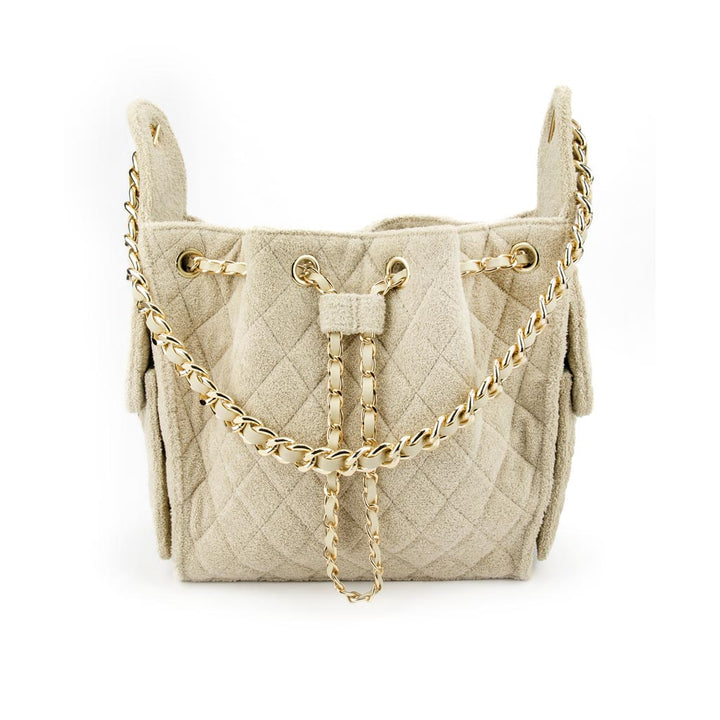 Sundaze Cruz terry bucket tote in golden sand large