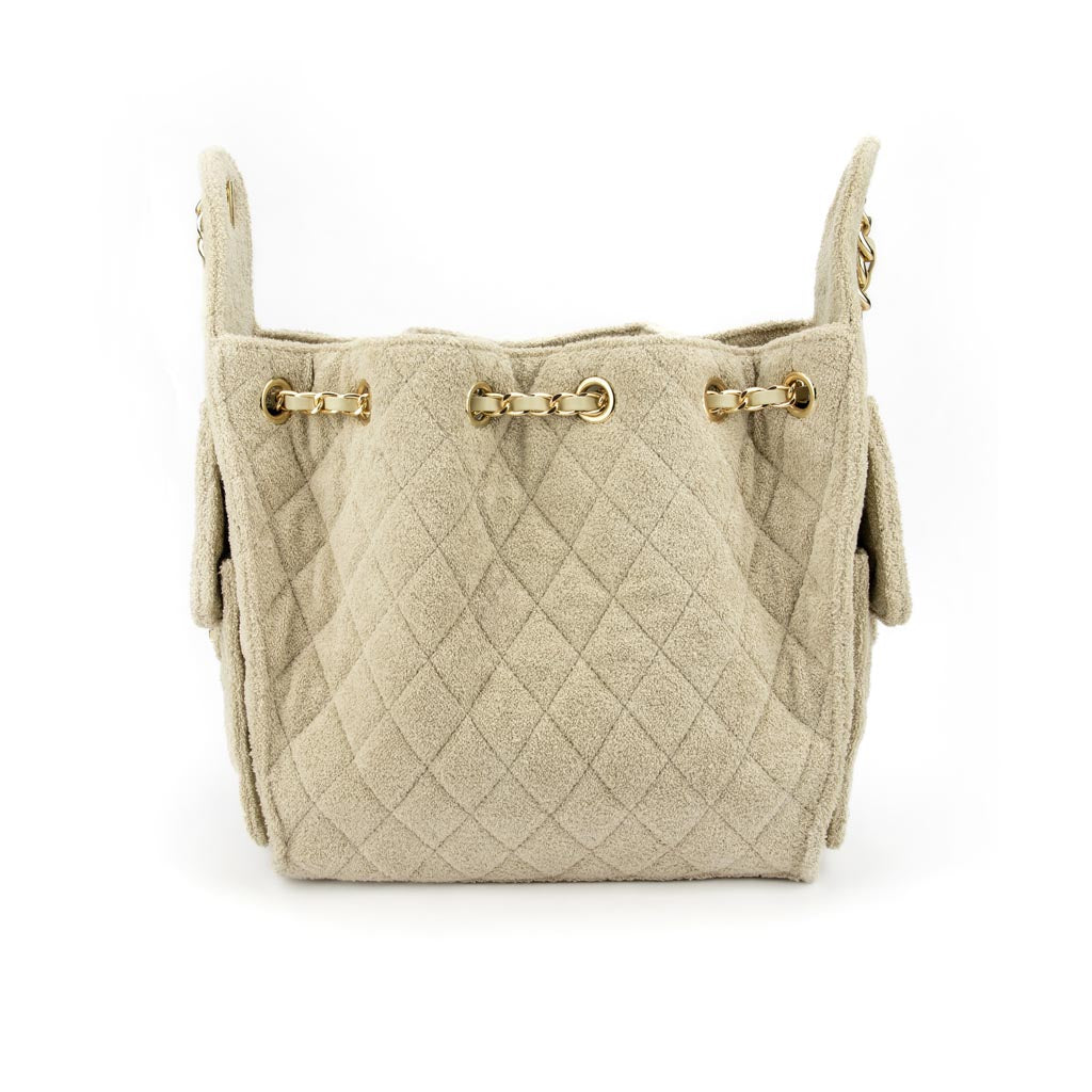 Sundaze Cruz terry bucket tote in golden sand large