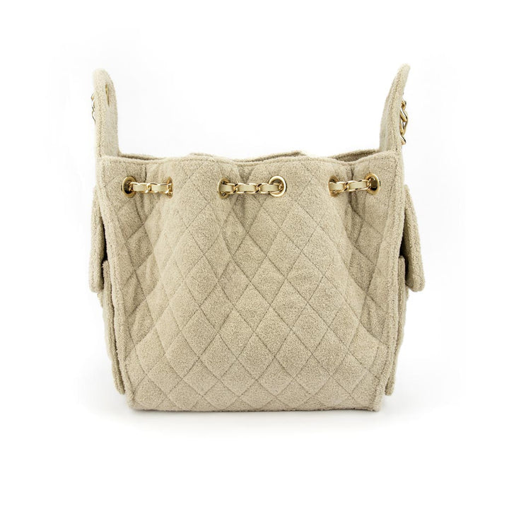 Sundaze Cruz terry bucket tote in golden sand large